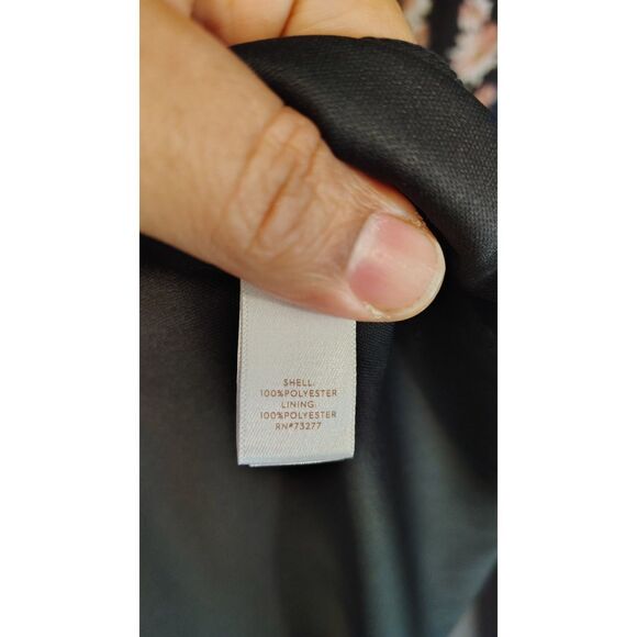 LC Lauren Conrad Women's Small Black Floral Smocked Midi Dress - Picture 5 of 7